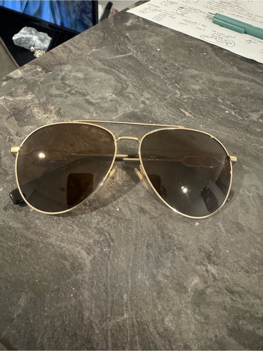 Burberry  Aviator Sunglasses - Gold Frame with Brown Lenses